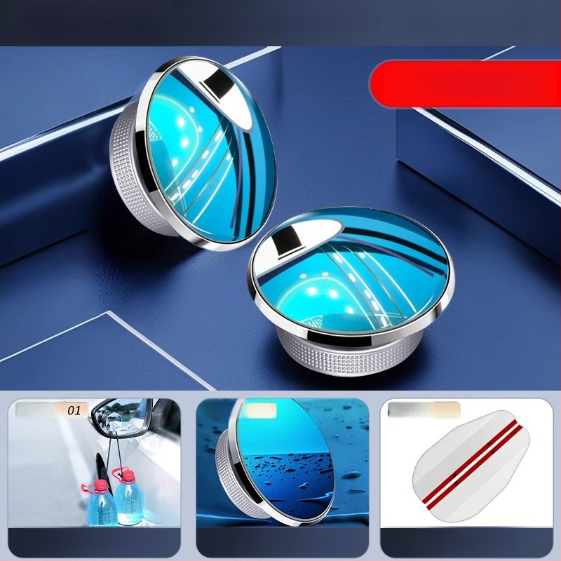 Mairichi Automobilio galinio vaizdo veidrodėlio papildinys – apvalus veidrodėlis aklajam kampui, 360° panoraminis platus matymas, tvirtinimas su siurbimo įrenginiu