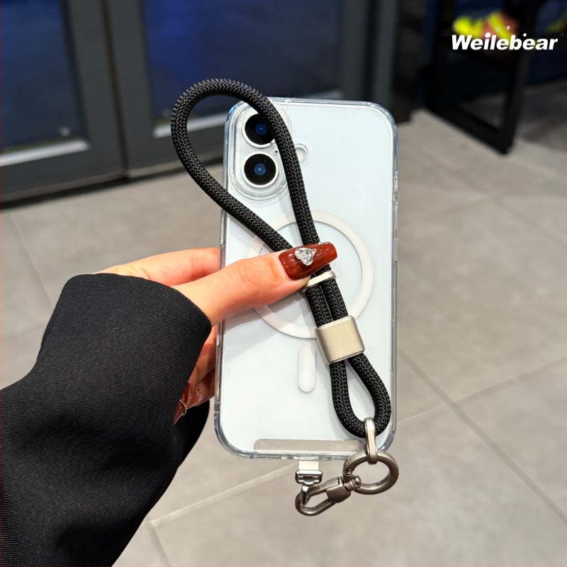 Moteriškas telefono laikiklis su anti-vogimo funkcija, reguliuojamas trumpas dirželis, storas ir tvirtas iš plastiko