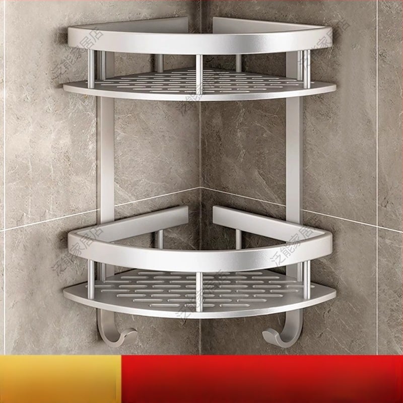 Raft de baie Space Aluminum, colț triunghiular, montat pe perete, 3 etaje