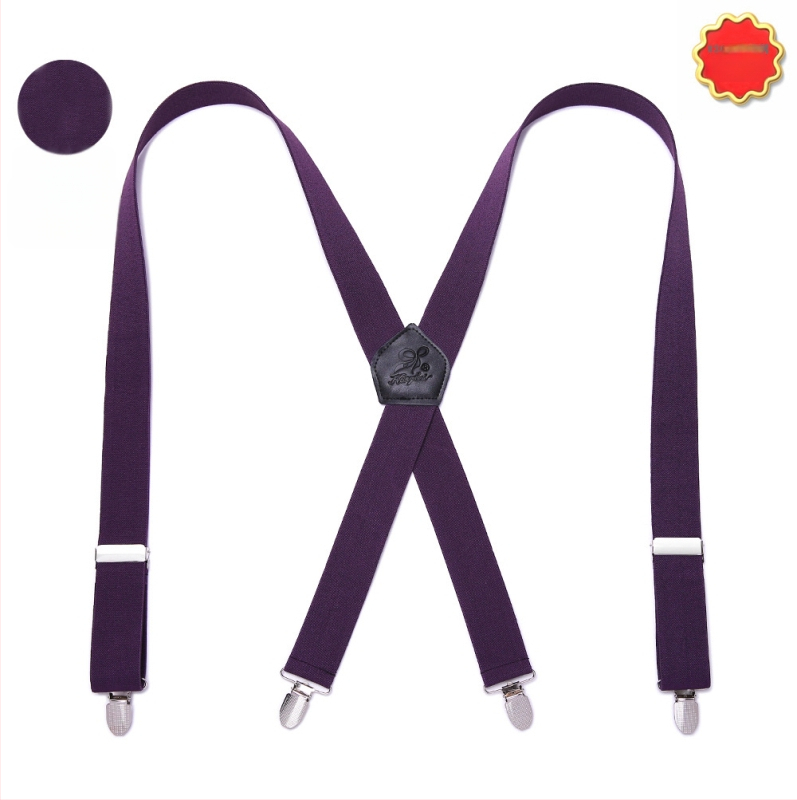 Bretele elastice pentru bărbați – 4 clipsuri, cruce în spate, lungime reglabilă, lățime 3,5 cm, lungime 110 cm