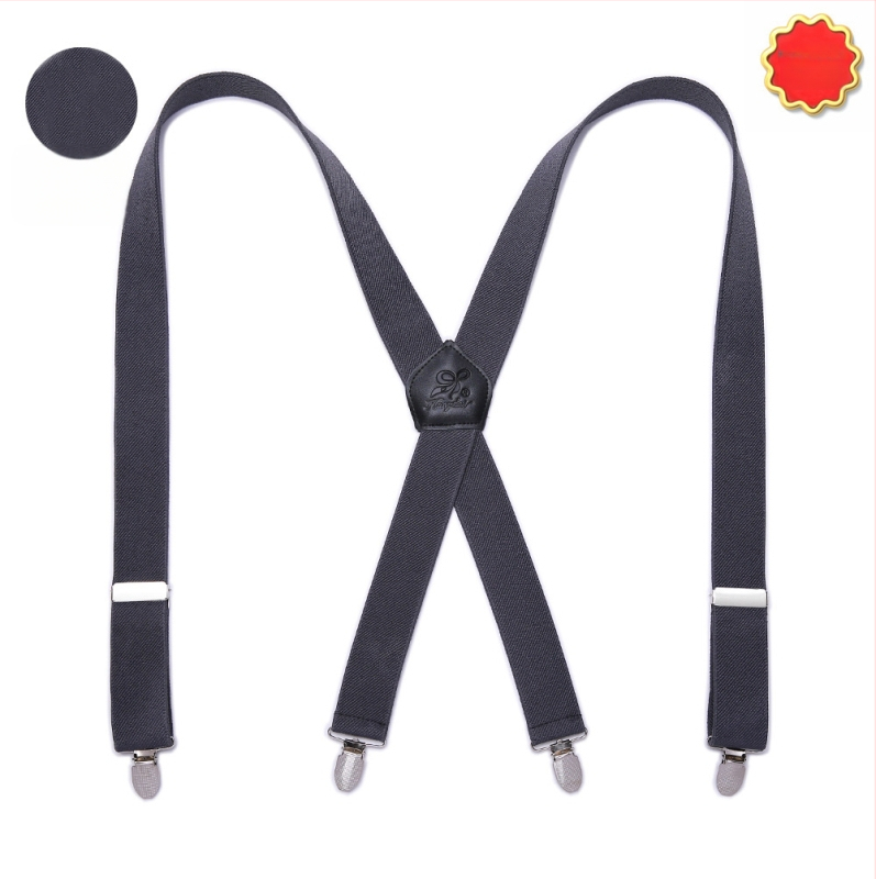 Bretele elastice pentru bărbați – 4 clipsuri, cruce în spate, lungime reglabilă, lățime 3,5 cm, lungime 110 cm