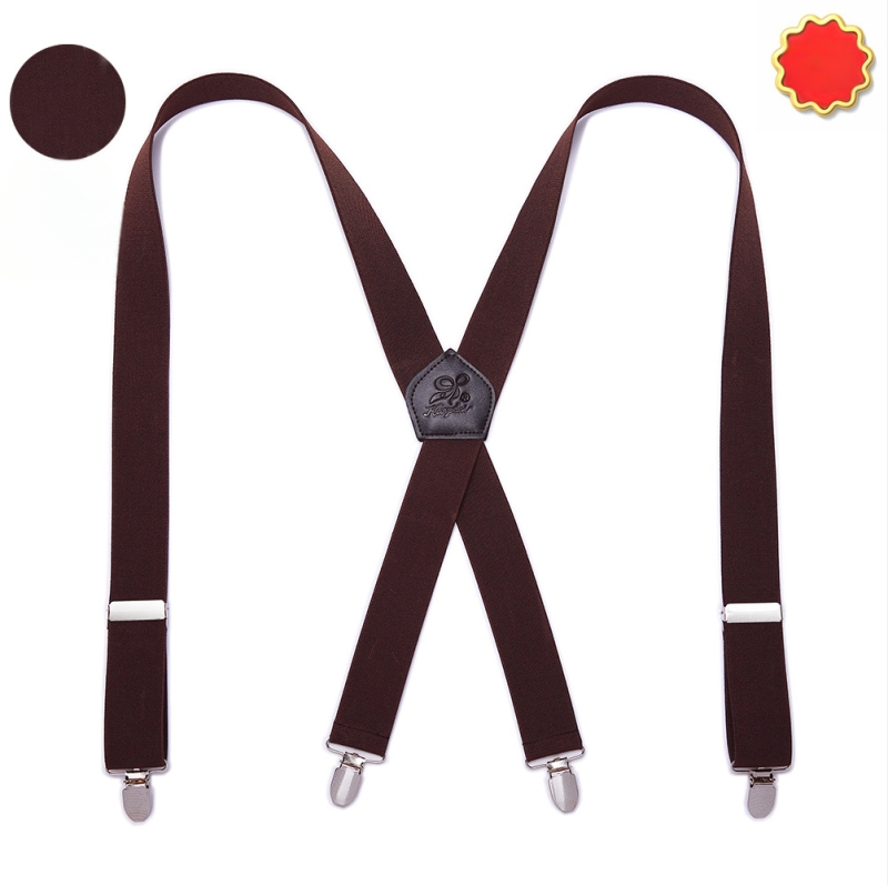 Bretele elastice pentru bărbați – 4 clipsuri, cruce în spate, lungime reglabilă, lățime 3,5 cm, lungime 110 cm