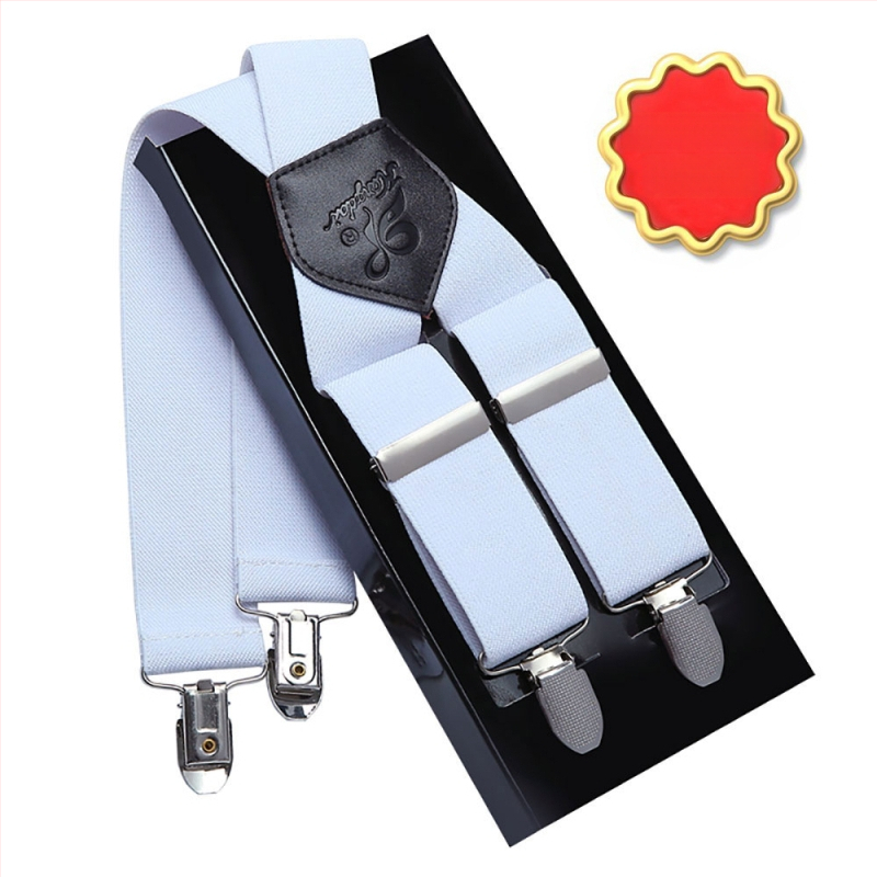Bretele elastice pentru bărbați – 4 clipsuri, cruce în spate, lungime reglabilă, lățime 3,5 cm, lungime 110 cm