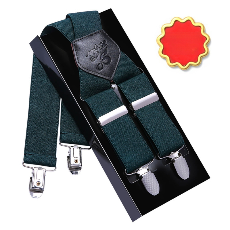 Bretele elastice pentru bărbați – 4 clipsuri, cruce în spate, lungime reglabilă, lățime 3,5 cm, lungime 110 cm