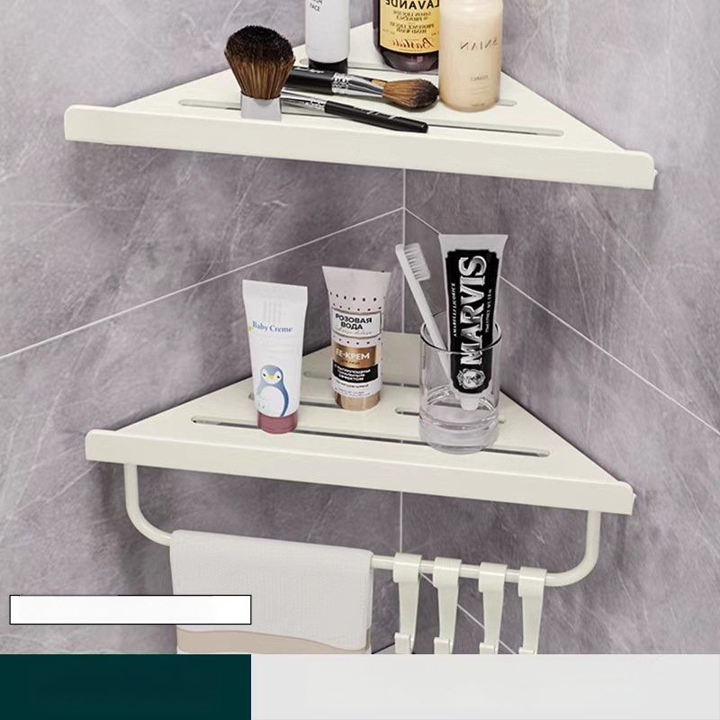 Hongtu poliță de colț pentru baie, montaj pe perete, fără găuri, din oțel-carbon, un etaj, sarcină 5–10 kg, modele 500200001/500200002