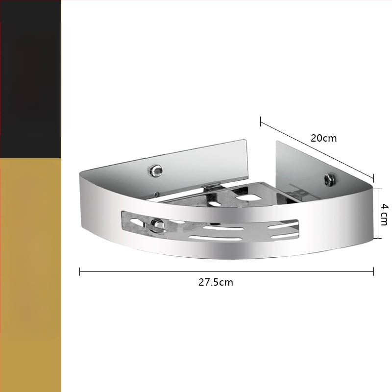 Raft de colț montat pe perete pentru baie, oțel inoxidabil, sarcină 30 kg, model A01, finisaj oglindă lucios