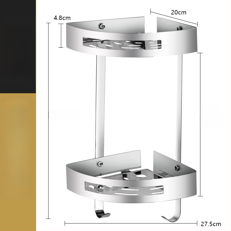 Raft de colț montat pe perete pentru baie, oțel inoxidabil, sarcină 30 kg, model A01, finisaj oglindă lucios