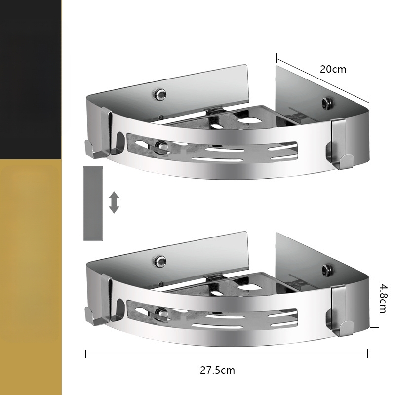 Raft de colț montat pe perete pentru baie, oțel inoxidabil, sarcină 30 kg, model A01, finisaj oglindă lucios
