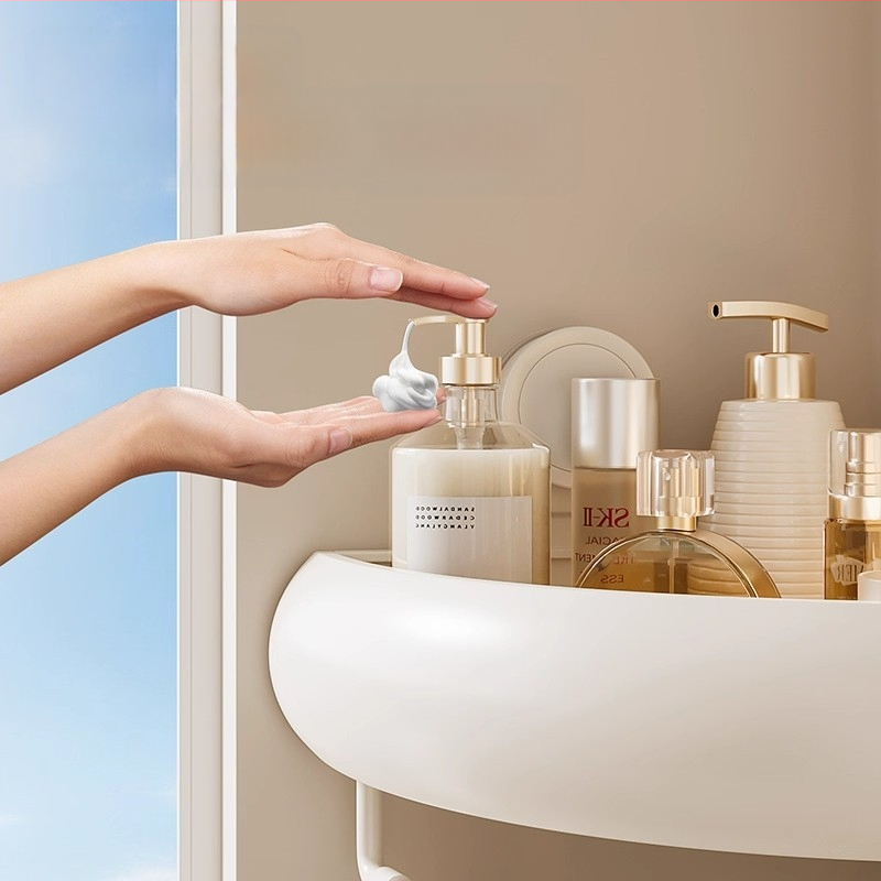 Raft triunghiular pentru baie, montaj pe perete cu ventuze, aluminiu Space, încărcare 1–5 kg