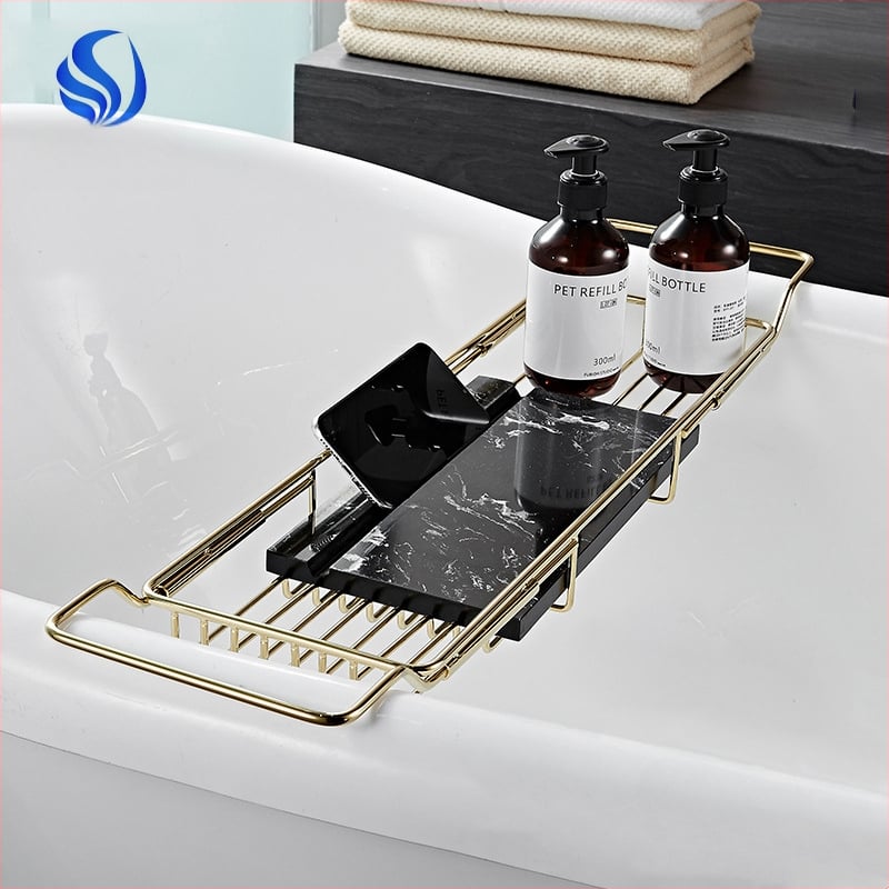 Raft de baie din oțel inoxidabil, extensibil, etaj unic, montaj pe suprafață, design simplu și modern