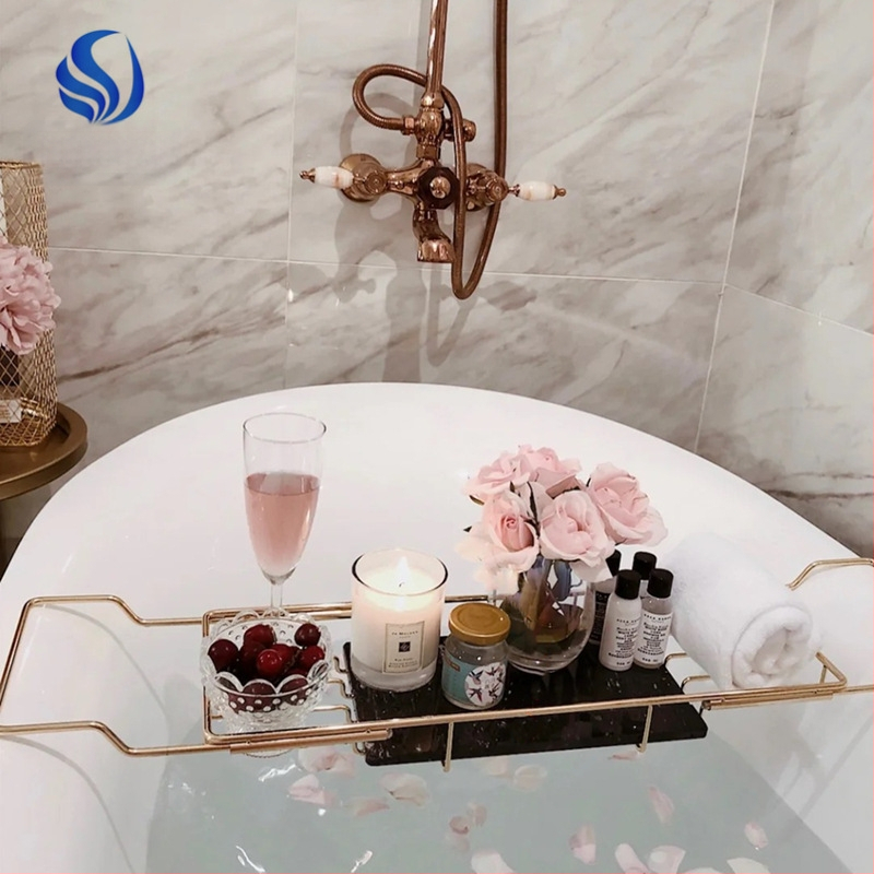 Raft de baie din oțel inoxidabil, extensibil, etaj unic, montaj pe suprafață, design simplu și modern