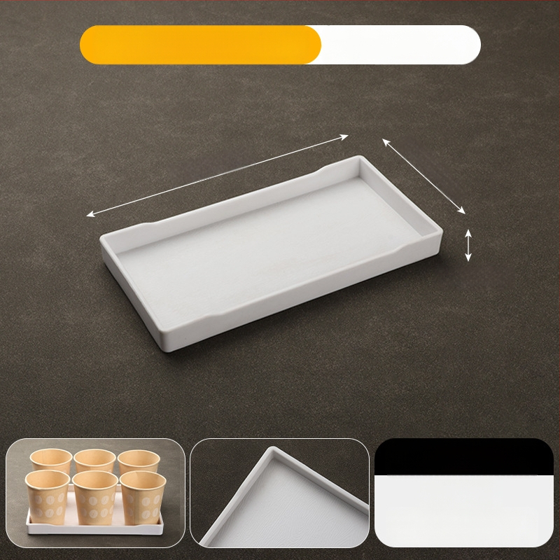 Stačiakampis melamininis padėklas viešbučiams – arbatos padėklas ir higienos priemonių laikymas kambaryje