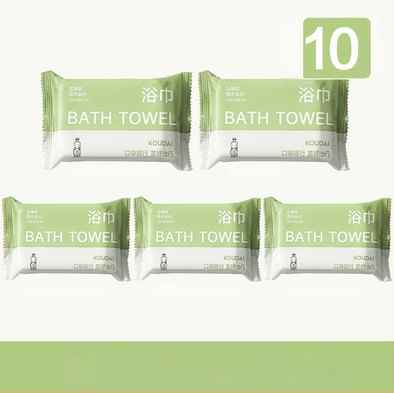 Pocket travel 5 paketų vienkartinis vonios rankšluostis, suspaustas, mikrofibra, plokščias audinys, įgeriamumas 16–20 s