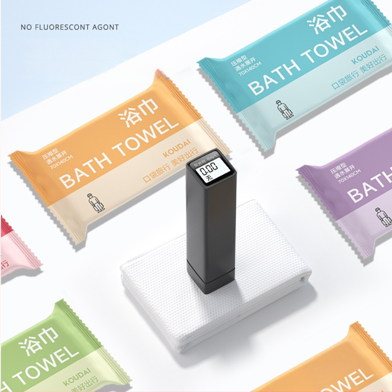 Pocket travel 5 paketų vienkartinis vonios rankšluostis, suspaustas, mikrofibra, plokščias audinys, įgeriamumas 16–20 s