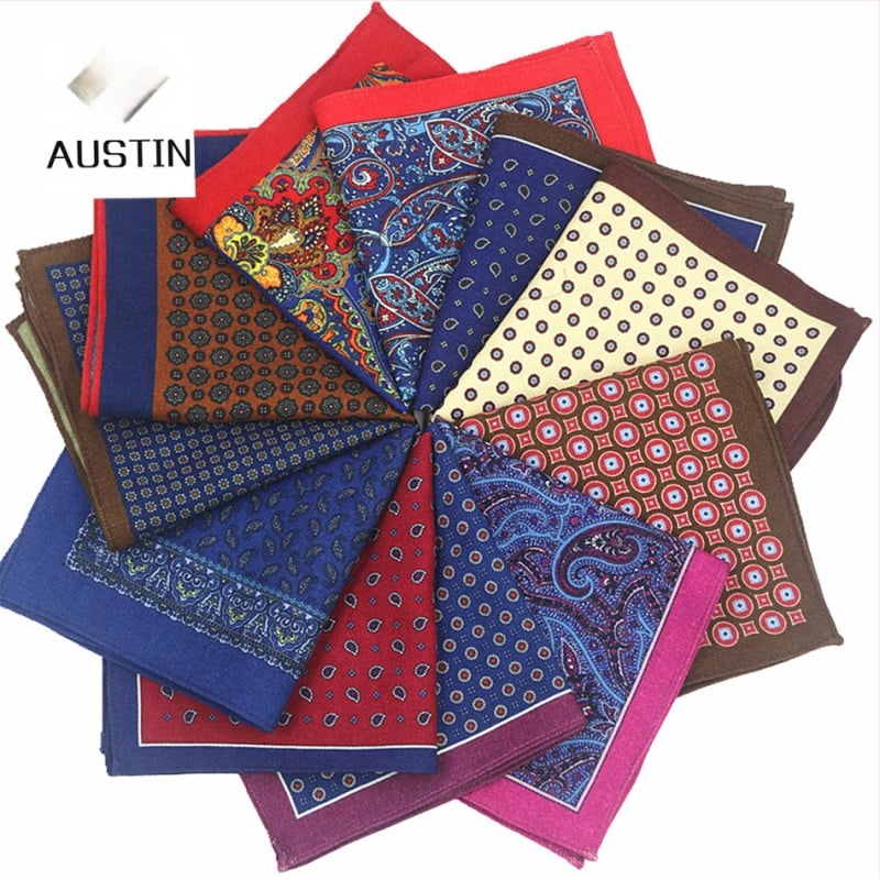 Batistă de buzunar din lână pentru bărbați, floral, stil modern, imprimat