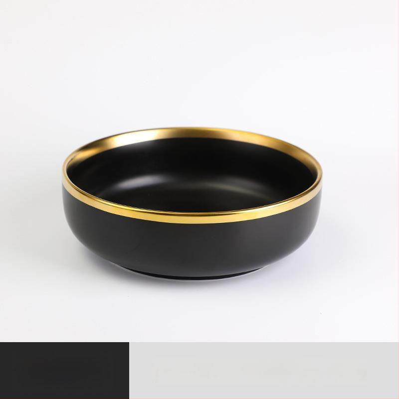 Skandináv kerámia étkészlet fémes peremmel – elektroplatált felület, logó nyomtatás, testreszabás