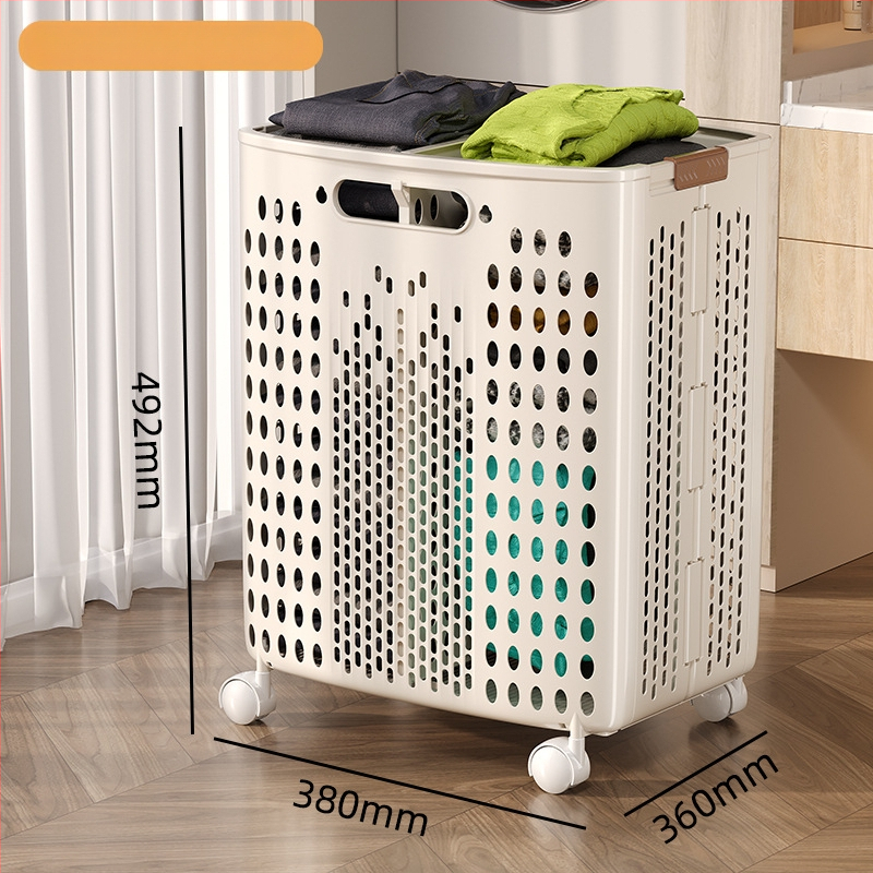 Ratuotas skalbinių dėklas didelės talpos, sulankstomas, plastikinis, modernus minimalistinis stilius