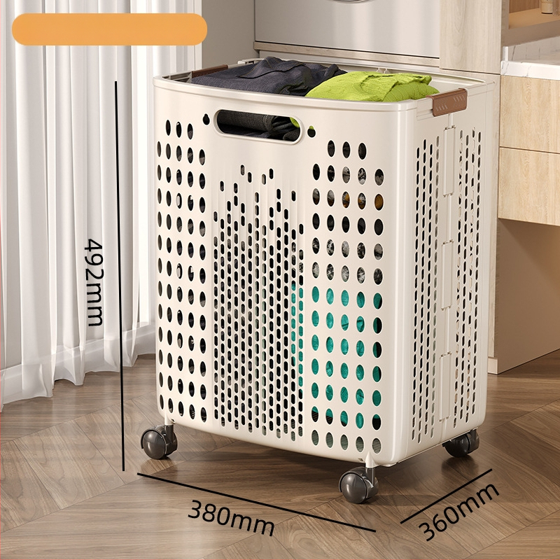 Ratuotas skalbinių dėklas didelės talpos, sulankstomas, plastikinis, modernus minimalistinis stilius