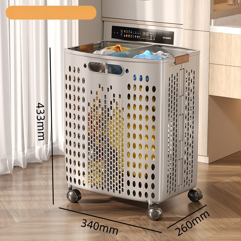 Ratuotas skalbinių dėklas didelės talpos, sulankstomas, plastikinis, modernus minimalistinis stilius