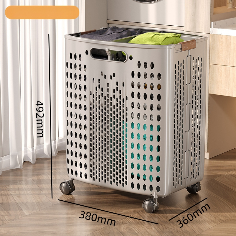 Ratuotas skalbinių dėklas didelės talpos, sulankstomas, plastikinis, modernus minimalistinis stilius