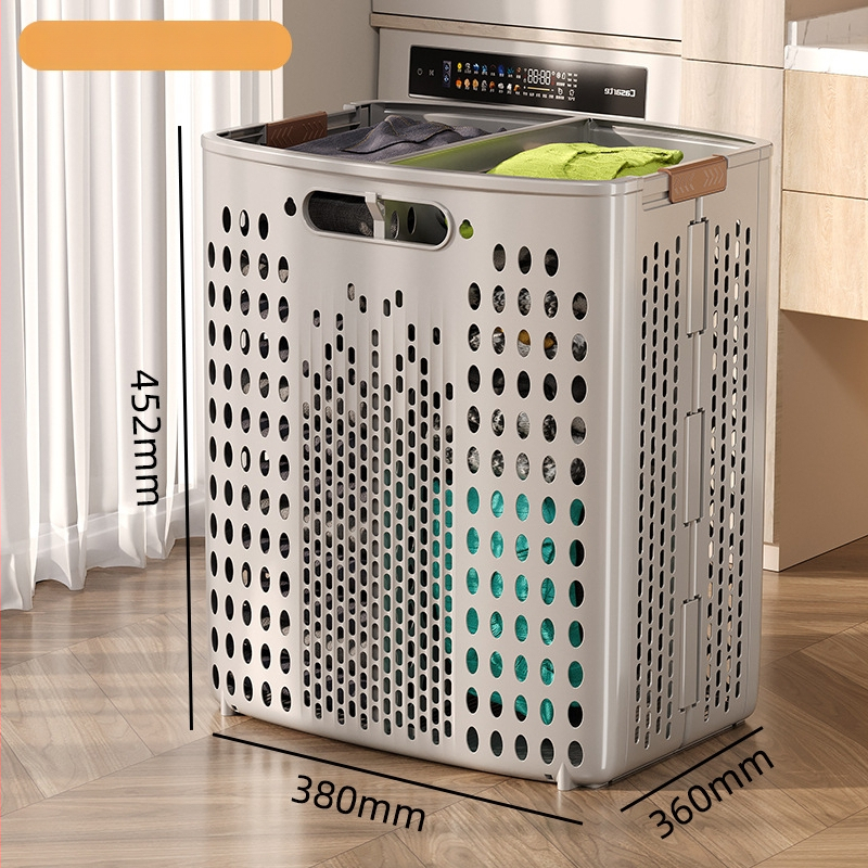 Ratuotas skalbinių dėklas didelės talpos, sulankstomas, plastikinis, modernus minimalistinis stilius