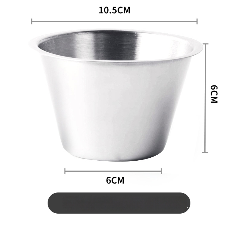 Стоманен съд за сосове - кръгла купичка за дип, Нордически стил, 201 неръждаема стомана, съвместим с микровълнова, печат на лого възможен
