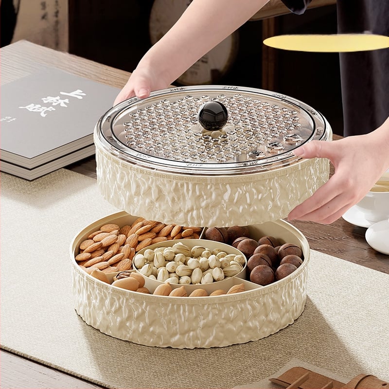 Чиния за плодове за всекидневна и чайна стая, пластмасова, марка Lingzhi, стил светъл лукс ретро, пускане през лятото на 2025