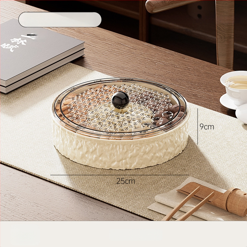 Чиния за плодове за всекидневна и чайна стая, пластмасова, марка Lingzhi, стил светъл лукс ретро, пускане през лятото на 2025