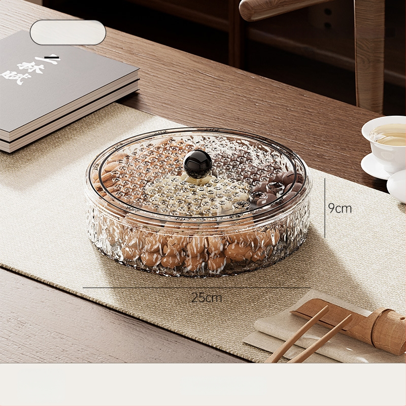 Чиния за плодове за всекидневна и чайна стая, пластмасова, марка Lingzhi, стил светъл лукс ретро, пускане през лятото на 2025