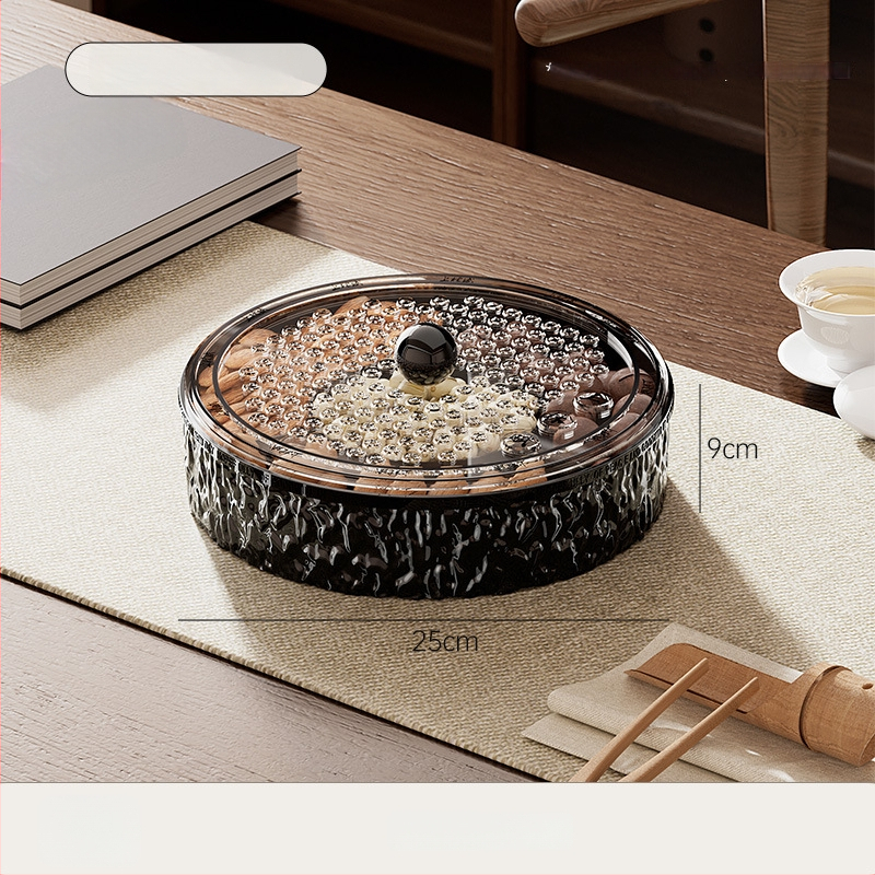 Чиния за плодове за всекидневна и чайна стая, пластмасова, марка Lingzhi, стил светъл лукс ретро, пускане през лятото на 2025