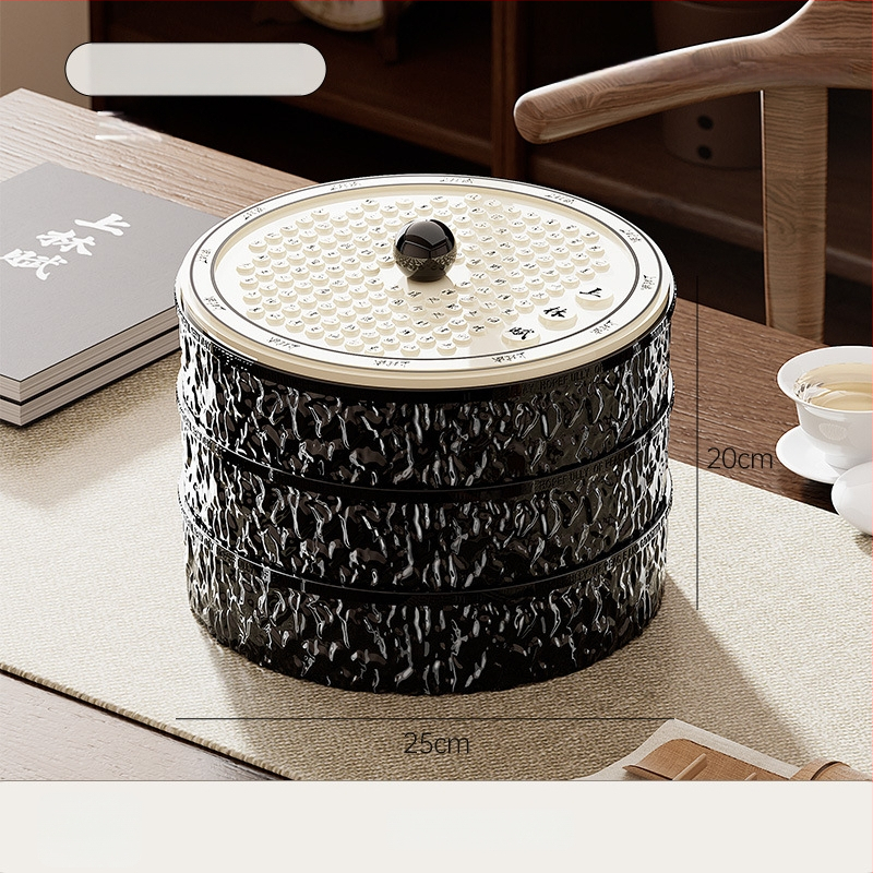 Чиния за плодове за всекидневна и чайна стая, пластмасова, марка Lingzhi, стил светъл лукс ретро, пускане през лятото на 2025