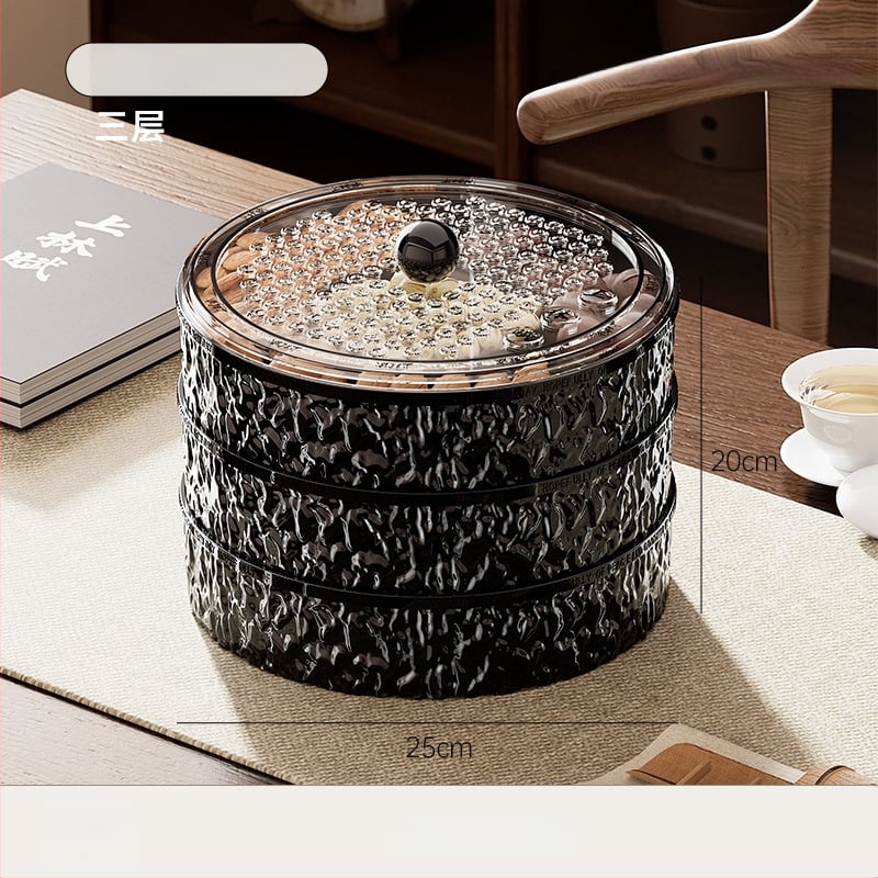 Чиния за плодове за всекидневна и чайна стая, пластмасова, марка Lingzhi, стил светъл лукс ретро, пускане през лятото на 2025