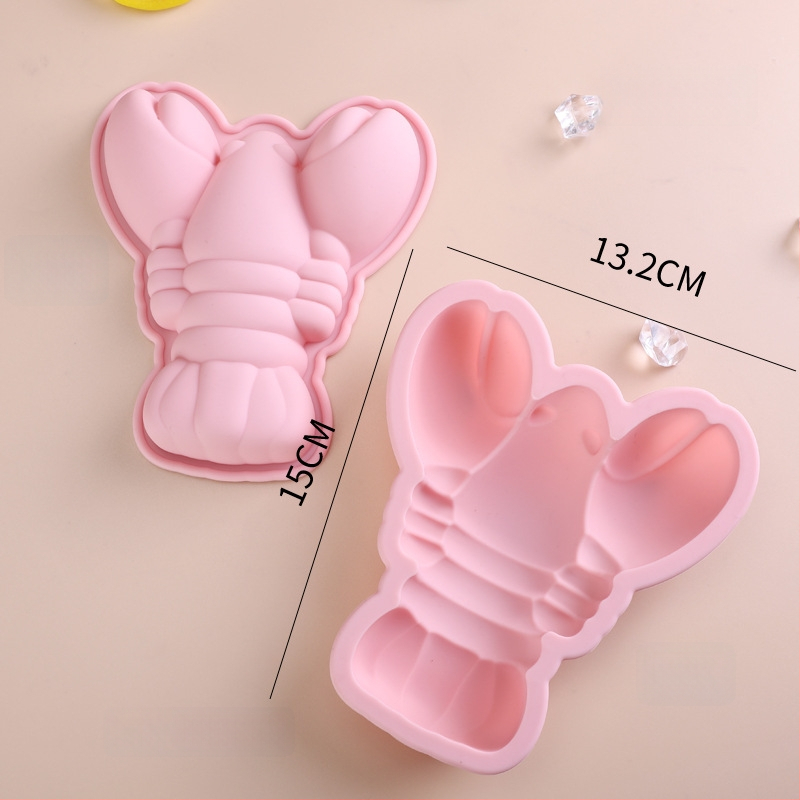 Φόρμα σιλικόνης τροφίμων με cartoon DIY σχεδιασμό: καραβίδα και ντόνατ, αυτοκίνητο σε μορφή μεγάλων κύβων πάγου, κατάλληλη για ατμοποίηση