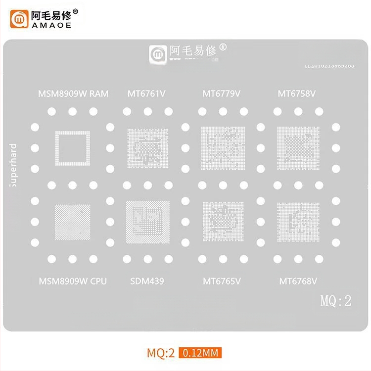 MQ3 cinko dengtas plieninis tinklas - suderinamas su Snapdragon 865, SM8250, SM7150, SM6150, MT6885Z