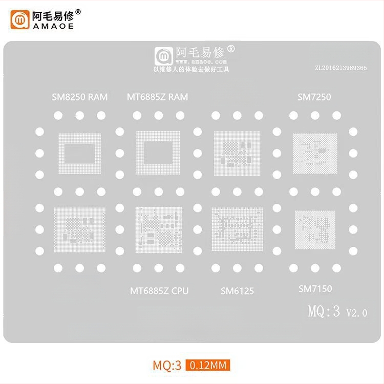 MQ3 cinko dengtas plieninis tinklas - suderinamas su Snapdragon 865, SM8250, SM7150, SM6150, MT6885Z