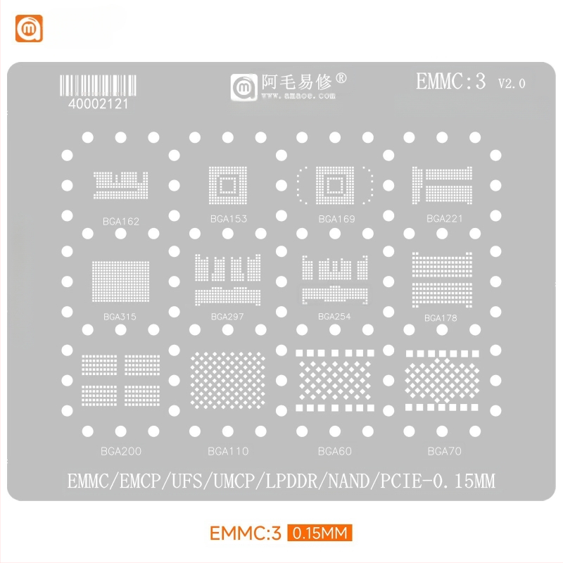 MQ3 cinko dengtas plieninis tinklas - suderinamas su Snapdragon 865, SM8250, SM7150, SM6150, MT6885Z