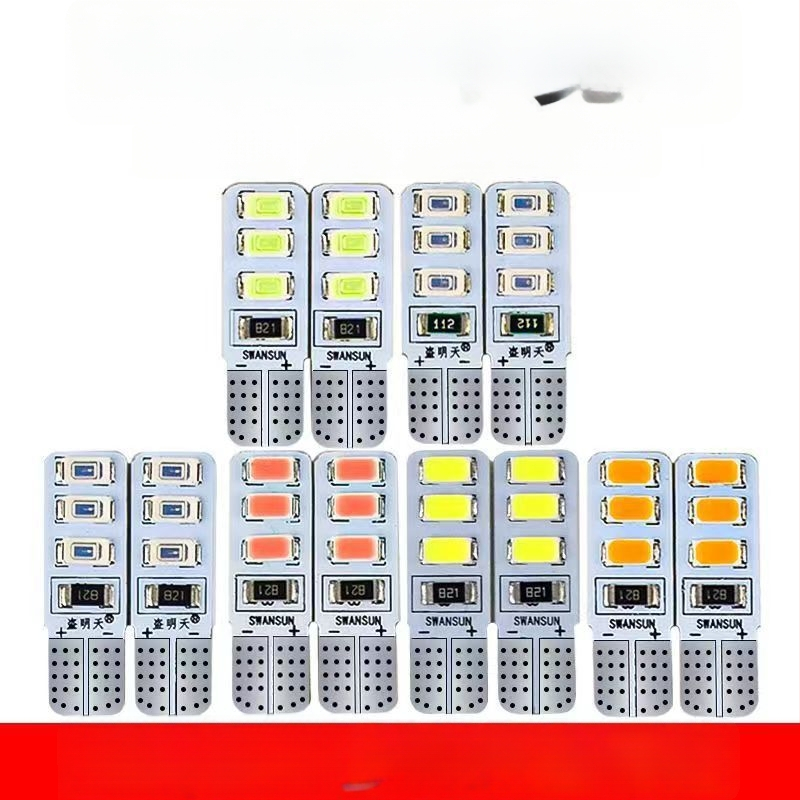 LED T10 įterptas burbulas platus indikatorius šviesos sunkvežimiams, 12-24V, 3W, 0.2A, vidaus skaityimui ir numerio apšvietimui