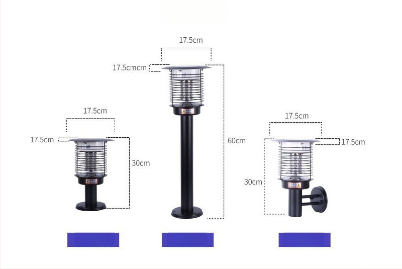 Napelemes kültéri LED szúnyogirtó lámpa, vízálló, 31–40 m² területre, 0–180°-ban állítható, rozsdamentes acél ház