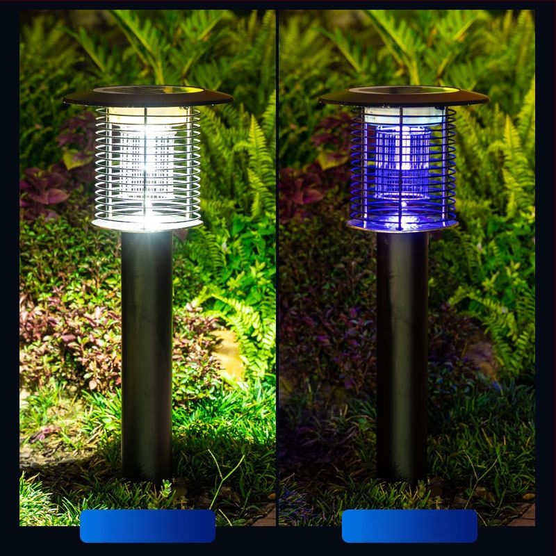 Napelemes kültéri LED szúnyogirtó lámpa, vízálló, 31–40 m² területre, 0–180°-ban állítható, rozsdamentes acél ház