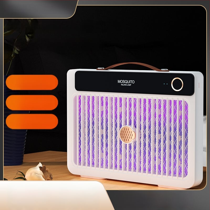 LED-es világítású elektromos szúnyogriasztó lámpa, beépített 1001–1600 mAh akkumulátorral, 41–60 m²-es területhez, üzemidő 6–8 óra