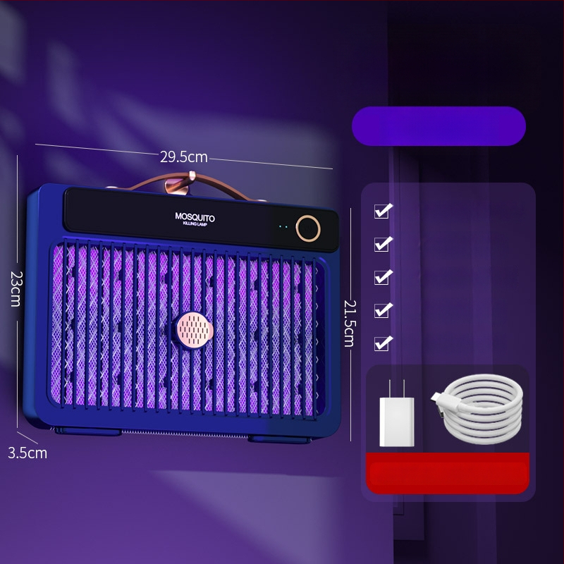 LED-es világítású elektromos szúnyogriasztó lámpa, beépített 1001–1600 mAh akkumulátorral, 41–60 m²-es területhez, üzemidő 6–8 óra