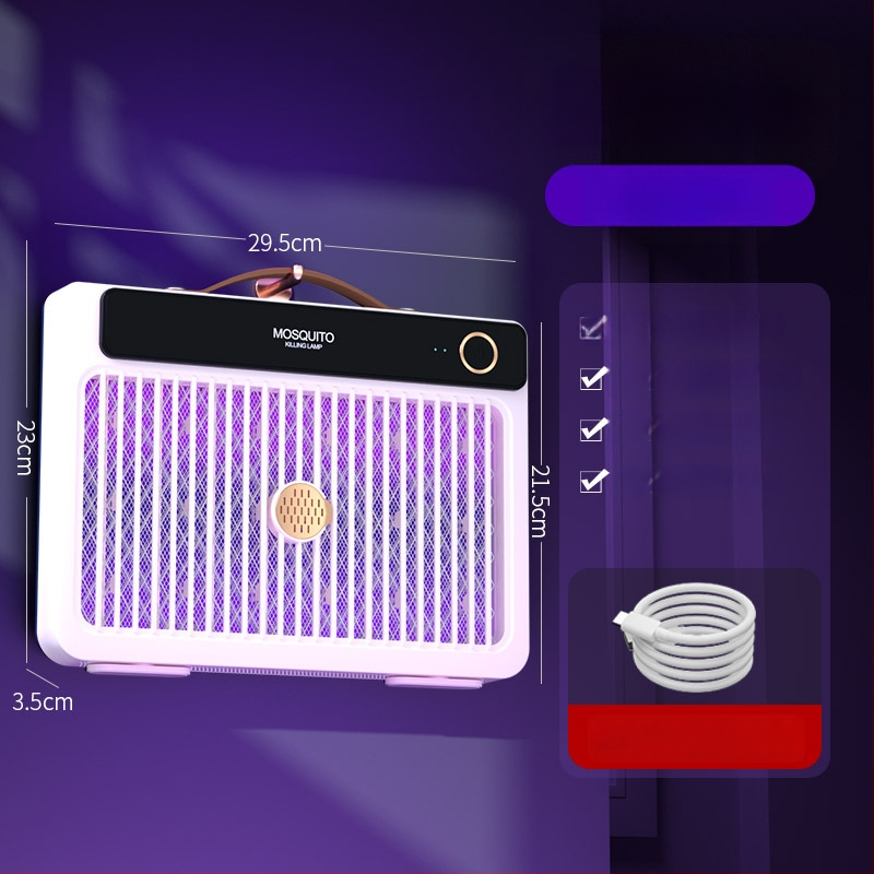 LED-es világítású elektromos szúnyogriasztó lámpa, beépített 1001–1600 mAh akkumulátorral, 41–60 m²-es területhez, üzemidő 6–8 óra