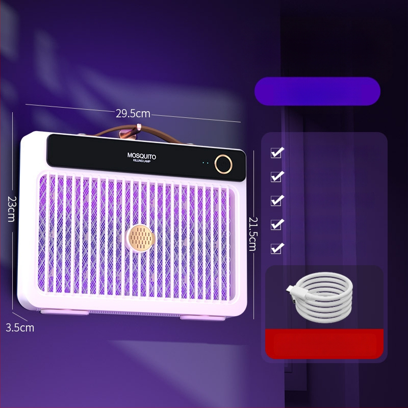 LED-es világítású elektromos szúnyogriasztó lámpa, beépített 1001–1600 mAh akkumulátorral, 41–60 m²-es területhez, üzemidő 6–8 óra