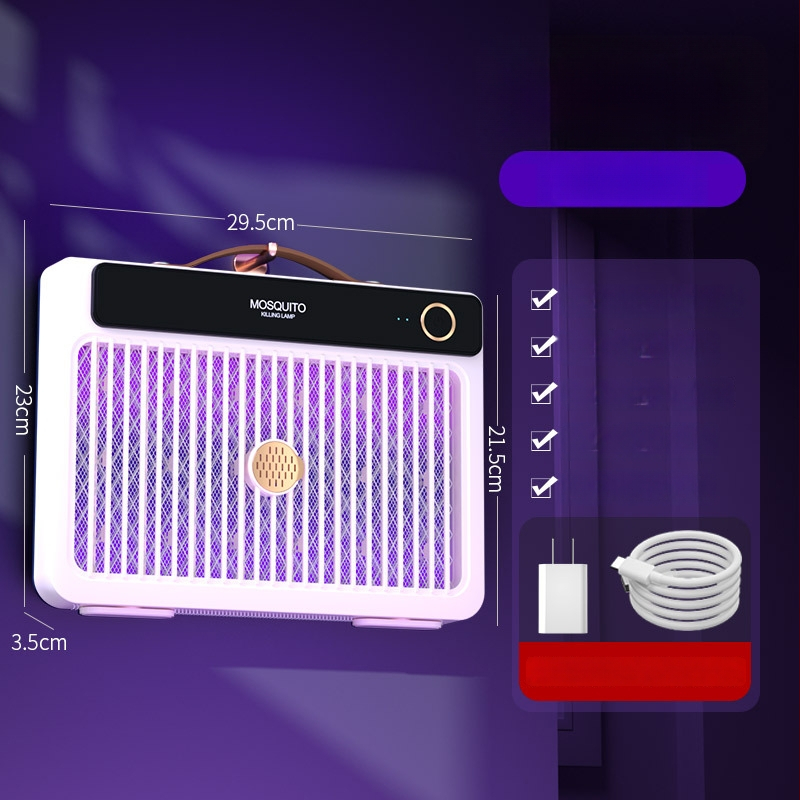 LED-es világítású elektromos szúnyogriasztó lámpa, beépített 1001–1600 mAh akkumulátorral, 41–60 m²-es területhez, üzemidő 6–8 óra