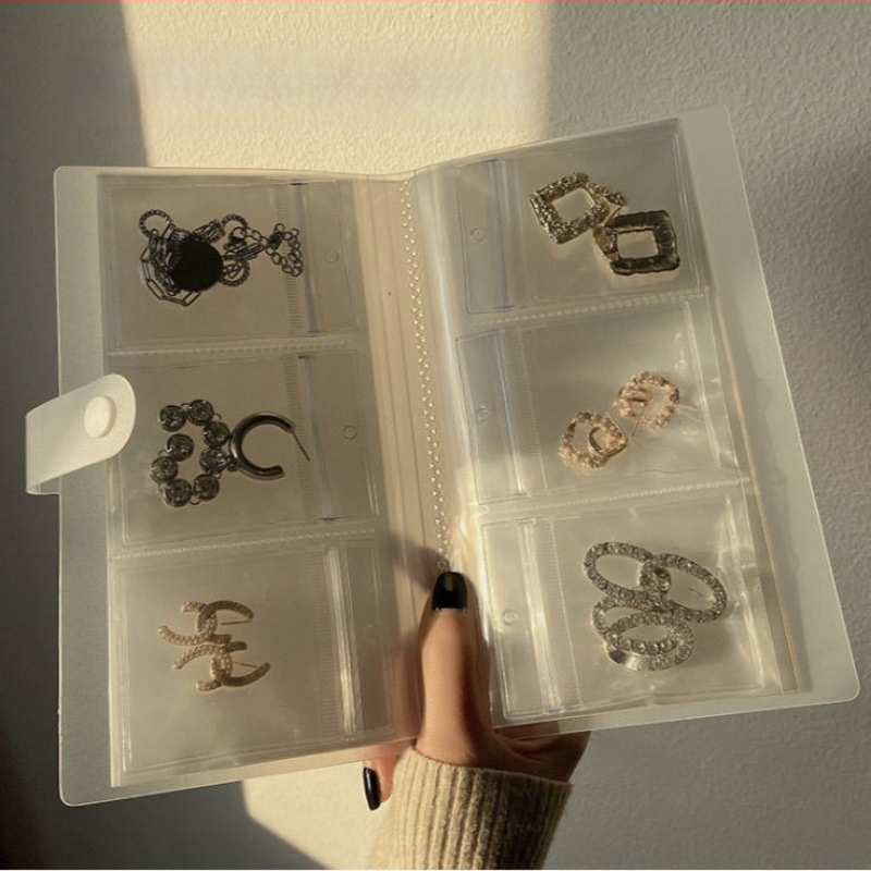 Ékszer kiállító állvány átlátszó PVC tasakkal, por- és oxidáció elleni védelemmel, 6 rétegű, utazási szervező