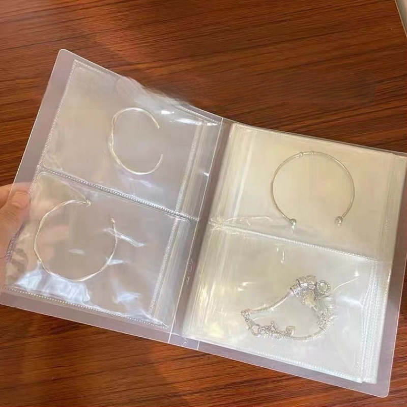 Ékszer kiállító állvány átlátszó PVC tasakkal, por- és oxidáció elleni védelemmel, 6 rétegű, utazási szervező