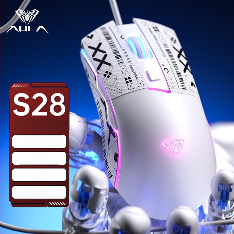 Wolf Spider S28 optički gaming miš, 7200 DPI, 6 tipki, USB kabelski, dodirni kotačić za pomicanje