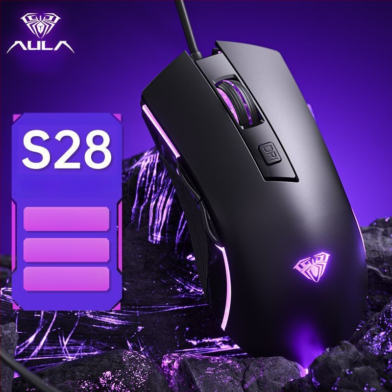 Wolf Spider S28 optički gaming miš, 7200 DPI, 6 tipki, USB kabelski, dodirni kotačić za pomicanje