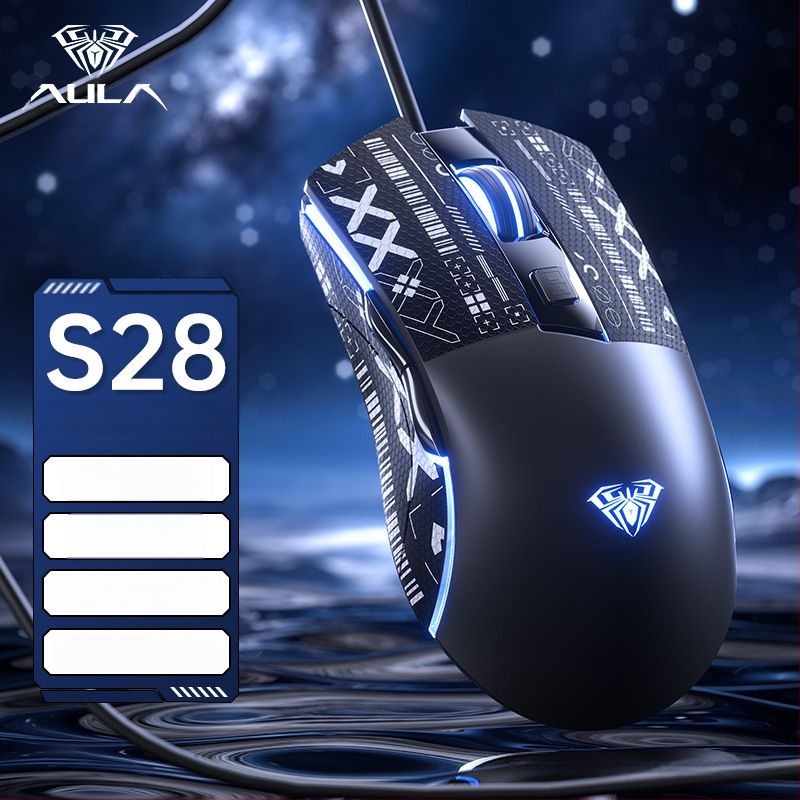 Wolf Spider S28 optički gaming miš, 7200 DPI, 6 tipki, USB kabelski, dodirni kotačić za pomicanje