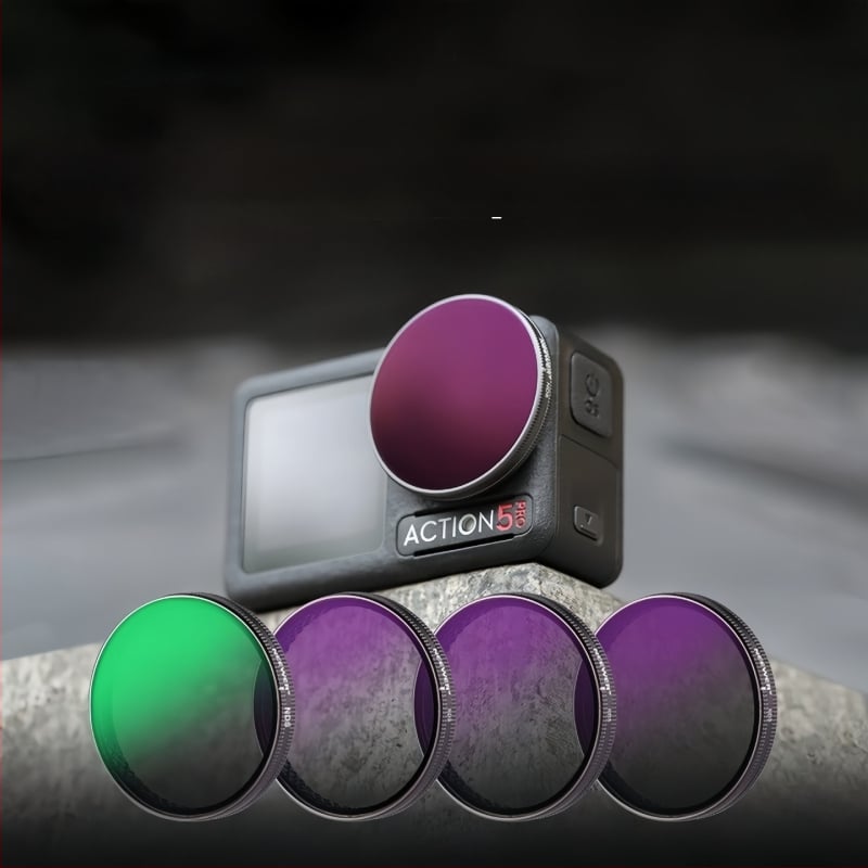 DJI Action 5 Pro/6/4 filtrų rinkinys: CPL stiklo filtras, NDUV filtras, greitas magnetinis atleidimas objektyvo apsaugos filtras